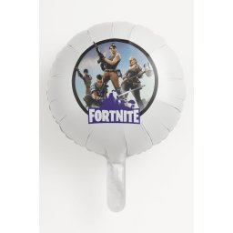 Balon alb personalizabil Fortnite tort 12 cm