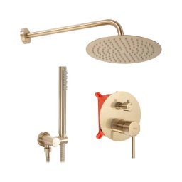 REA-P4160 - Set de duș LUNGO cu baterie încastrată, finisaj auriu periat