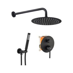 REA-P4100 - Set de duș LUNGO cu baterie încastrată, negru
