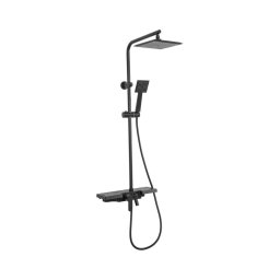 REA-P0636 - Set de duș BRAVO cu baterie, negru mat