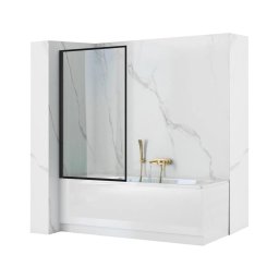 REA-K7390 - Paravan pentru cadă LAGOS 140x80 cm negru/transparent
