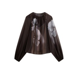 TED BAKER Bluză Plaaza Puff Sleeve Blouse With Organza Overlay 281763 black