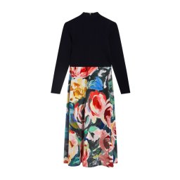 TED BAKER Rochie Patriia Midi With Printed Ottoman 281880 navy