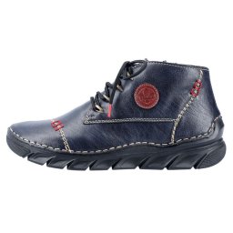 Ghete dama, Rieker, 55002-14-Albastru-Inchis, casual, piele ecologica, imblanite, cu talpa joasa, albastru inchis (Marime: 41)