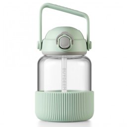 Sticla Buydeem DG78-CG, Pai pop-up, Maner, Sticla rezistenta la caldura pana la 150°C, Etansare tripla, Verde