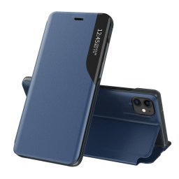 Husa Hurtel Eco Leather View elegant bookcase type kickstand - Husă piele - compatibil cu Apple iPhone 13 Pro Max - Kickstand / Suport, Ecologic/degradabil - culoare Albastru