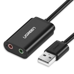 Placa de sunet externa 15cm USB external sound card Negru