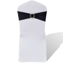 Funda elastica decorativa scaun, catarama diamante, negru, 25 buc.