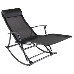 Gossi balansoar de gradina, negru, otel si textilena