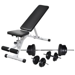 Gossi banca de antrenament cu set de haltere si gantere, 60,5 kg