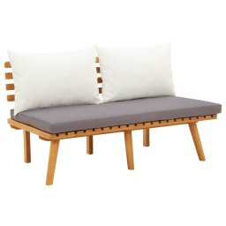 Gossi banca de gradina cu perne, 115 cm, lemn masiv de acacia