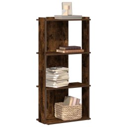 Gossi biblioteca 3 niveluri stejar afumat 60x30x120 cm lemn prelucrat