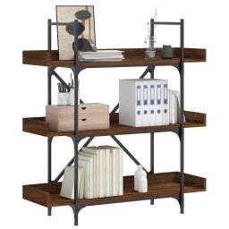 Gossi biblioteca 3 niveluri stejar maro 100x33x108,5cm lemn prelucrat