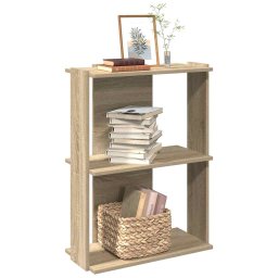 Gossi biblioteca 3 niveluri stejar sonoma 60x30x80 cm, lemn prelucrat