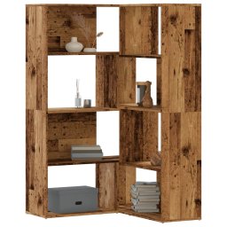 Gossi biblioteca 4 niveluri lemn vechi 85x85x140 cm lemn prelucrat