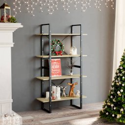 Gossi biblioteca 4 rafturi stejar sonoma 80x30x140 cm lemn prelucrat