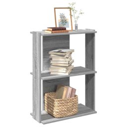 Gossi biblioteca cu 3 etaje, gri sonoma, 60x30x80 cm, lemn prelucrat