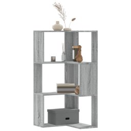 Gossi biblioteca cu 3 niveluri gri sonoma 50x50x102 cm lemn prelucrat