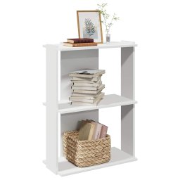 Gossi biblioteca cu 3 niveluri, alb, 60x30x80 cm, lemn de prelucrare