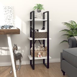 Gossi biblioteca cu 3 rafturi, alb, 40x30x105 cm, pal