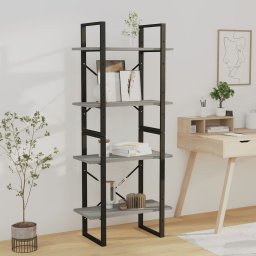 Gossi biblioteca cu 4 niveluri gri sonoma 60x30x140 cm lemn compozit