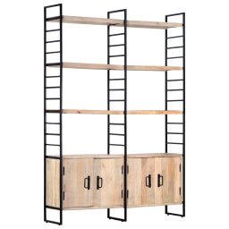 Gossi biblioteca cu 4 rafturi, 124 x 30 x 180 cm, lemn masiv de mango