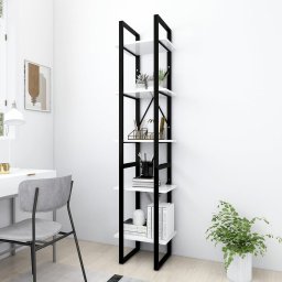 Gossi biblioteca cu 5 rafturi, alb, 40x30x175 cm, lemn prelucrat