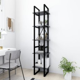 Gossi biblioteca cu 5 rafturi, alb, 40x30x175 cm, lemn prelucrat