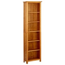 Gossi biblioteca cu 6 rafturi, 52x22x180 cm, lemn masiv de stejar