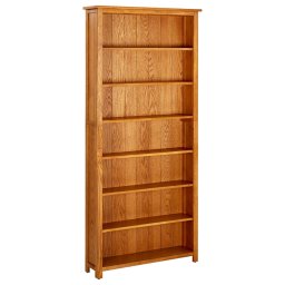 Gossi biblioteca cu 7 rafturi, 90 x 22,5 x 200 cm, lemn masiv stejar