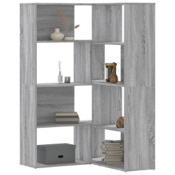 Gossi biblioteca de colt cu 4 niveluri gri sonoma 85x85x140 cm lemn