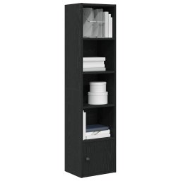 Gossi biblioteca stejar negru 31x24x127 cm lemn prelucrat