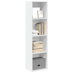 Gossi biblioteca, alb, 40x30x152 cm, lemn prelucrat