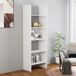 Gossi biblioteca, alb, 60x35x180 cm, lemn prelucrat
