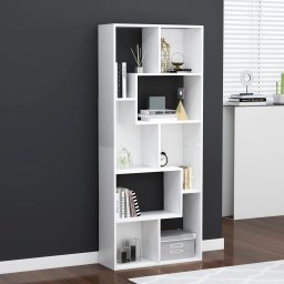 Gossi biblioteca, alb, 67x24x161 cm, lemn prelucrat