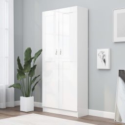 Gossi biblioteca, alb, 82,5x30,5x185,5 cm, lemn prelucrat