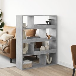 Gossi biblioteca, gri beton, 100x33x125,5 cm, lemn prelucrat