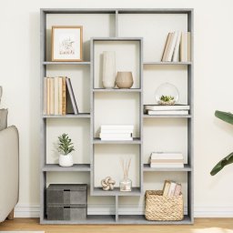 Gossi biblioteca, gri beton, 102x29x143 cm, lemn prelucrat