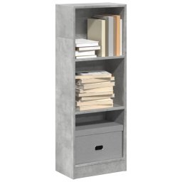 Gossi biblioteca, gri beton, 40x24x109 cm, lemn prelucrat