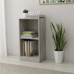 Gossi biblioteca, gri beton, 40x24x75 cm, lemn prelucrat