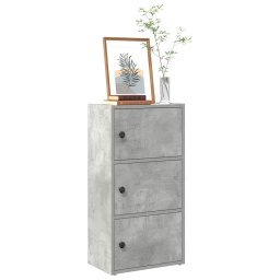 Gossi biblioteca, gri beton, 40x24x77 cm, lemn prelucrat
