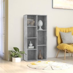 Gossi biblioteca, gri beton, 50 x 25 x 106 cm, lemn prelucrat