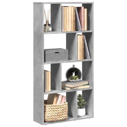 Gossi biblioteca, gri beton, 60x20x120 cm, lemn prelucrat
