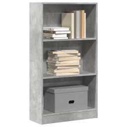 Gossi biblioteca, gri beton, 60x24x109 cm, lemn prelucrat
