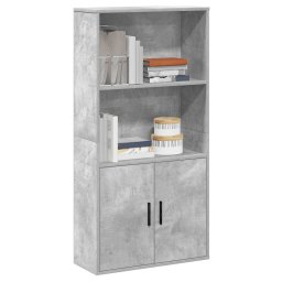 Gossi biblioteca, gri beton, 60x24x120 cm, lemn prelucrat