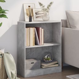 Gossi biblioteca, gri beton, 60x24x76 cm, lemn compozit