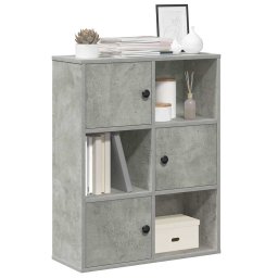 Gossi biblioteca, gri beton, 60x24x76,5 cm, lemn prelucrat