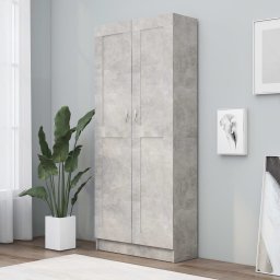 Gossi biblioteca, gri beton, 82,5 x 30,5 x 185,5 cm, lemn prelucrat