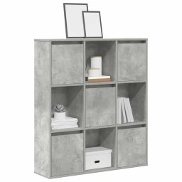 Gossi biblioteca, gri beton, 89x24x101,5 cm, lemn prelucrat
