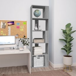 Gossi biblioteca, gri sonoma, 45x24x160 cm, lemn compozit